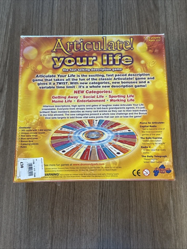 Drummond Park Articulate Your Life Fast Talking Description Family Game Sealed - Image 4 of 4