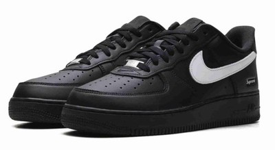 Nike Air Force 1 Low Supreme Black White CU9225-002 Men Size | eBay