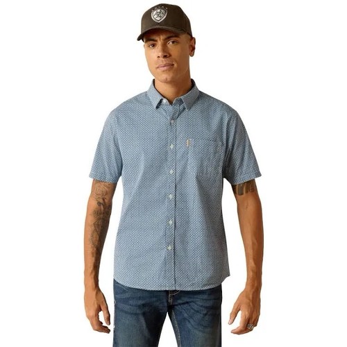 Ariat Neu mit Etikett Large Casual Series Miller moderne Passform Western Rodeo Kurzarm für Herren - Bild 4 von 14