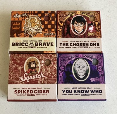 DR. SQUATCH | Limited Edition | 5 oz Soap Bars | Mixed Lot of 4 | Harry Potter