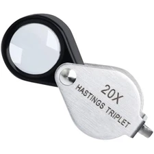 Mini Jewelers Loupe Magnifier 20X Hastings Triplet Loupe with 12mm Tri