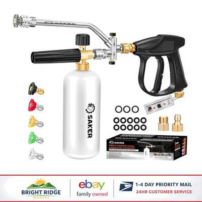 #ad Complete Foam Cannon Accessory Set for Pressure Washers with Adapters Included $108.21