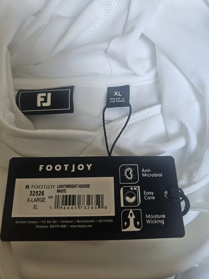 FootJoy Golf Hoodie XL, pockets, New With Tags, Lightweight, Polyester MSRP $125 - Image 4 of 4