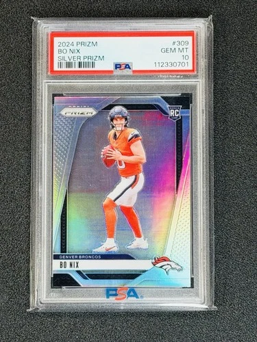 2024 Panini Prizm BO NIX #309 Silver Prizm RC PSA 10 Rookie Denver Broncos