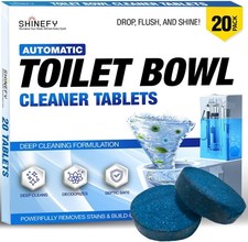 Toilet Bowl Cleaner Tablets   20 Blue Gel Tabs for Hard Water Stains