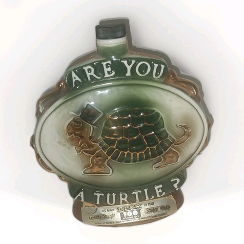 Vintage 1975 Jim Beam Are You A Turtle? Handgefertigte leere Dekanterflasche