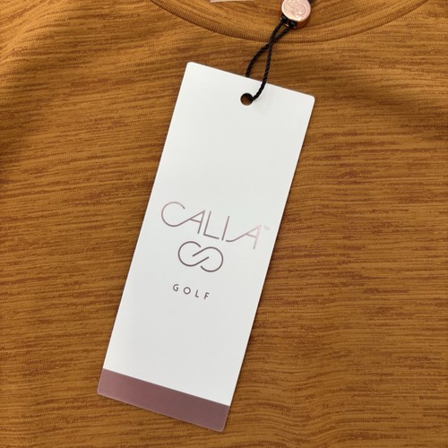 CALIA Women's Tissue Texture Long Sleeve Golf Crew Size Large Golden Warmth NWT - Picture 2 of 6