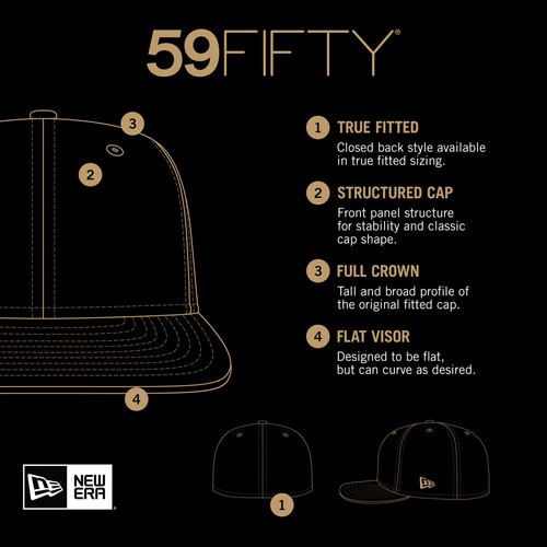 Men's New Era Black/Yellow Utah Jazz 2-Tone 59FIFTY Fitted Hat - Bild 6 von 6