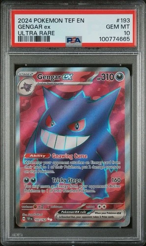 Pokémon Gengar ex SV05: Temporal Forces Ultra Rare Holo 193/162 PSA 10