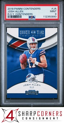 2018 PANINI CONTENDERS ROOKIE OF THE YEAR #JA JOSH ALLEN RC BILLS PSA 9
