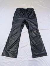 Old Navy Higher High-rise Flare Black Faux Leather Pants Size 14 Concert