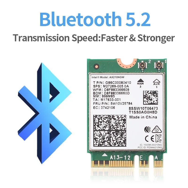 Desktop WiFi 6E Intel AX210 PCIe WiFi Adapter Bluetooth 5.3 2400Mbps 802.11ax AX - Image 2 of 4