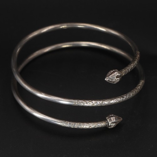 VTG Sterling Silver - WEST INDIES Cocoa Pod 7.5" Arm Bangle Bracelet - 42g