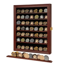 Military Challenge Coin Display Case Lockable Cabinet Rack Holder Shadow Box ...