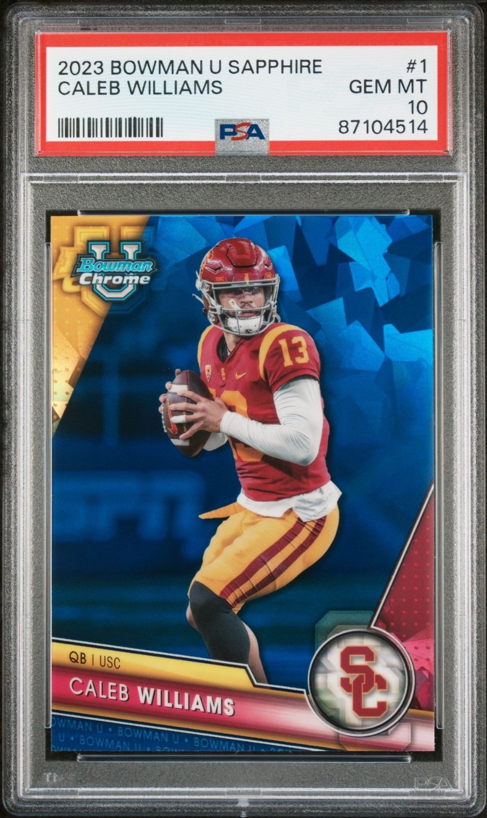 2023 Bowman University Chrome Sapphire Edition - Caleb Williams #1 (RC)