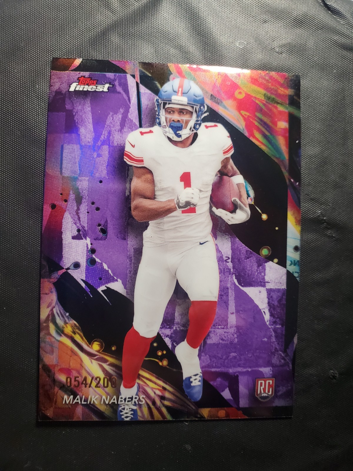2024 Topps Finest Malik Nabers #190 Uncommon Purple Refractor /200