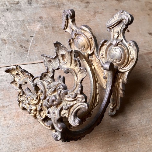 Antike Gardine Raffhalter Messing vergoldet Rokoko Vintage FRANZÖSISCH vergoldet - Bild 13 von 15