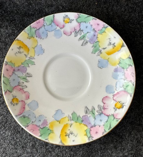 VINTAGE 1950s CROWN STAFFORDSHIRE TEA CUP & SAUCER F14910 SPRING PASTEL FLOWERS - Picture 9 of 22