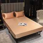 1 PC Bed Sheet with Elastic Satin Silk Smooth Fabric Mattress Cover Fitted Sheet