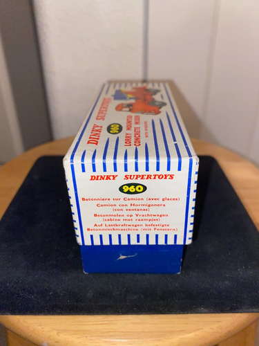 DINKY SUPERTOYS LORRY MOUNTED CONCRETE MIXER 960 W/ORIGINAL BOX RARE GREY BARREL - Picture 10 of 12