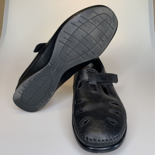SAS Womens Roamer Loafers Shoes Black Adjustable Hook And Loop Cut Out 9 - Picture 3 of 6