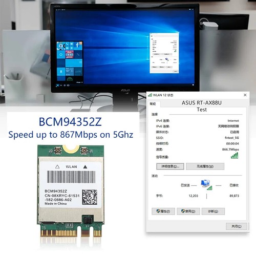 Dual Band Wireless BCM94360NG WIFI Card M.2 1200Mbps Bluetooth4.0 Wlan Adapter - Picture 11 of 21