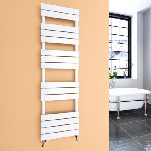 White Designer Flat Panel Oval Column Towel Rail Radiator Central Heating UK - Picture 205 of 252