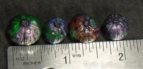 Colorful Fantasy Mini Halloween Pumpkins - Handmade Artisan Dollhouse Miniatures - Picture 4 of 5