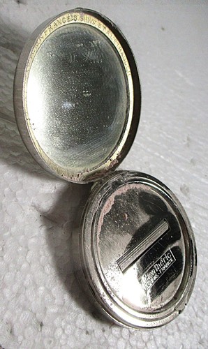 POLVO REDONDO COMPACTO LENTHERIC PARIS FRANCIA ESMALTADO ART DECO POCO COMÚN - Imagen 7 de 8