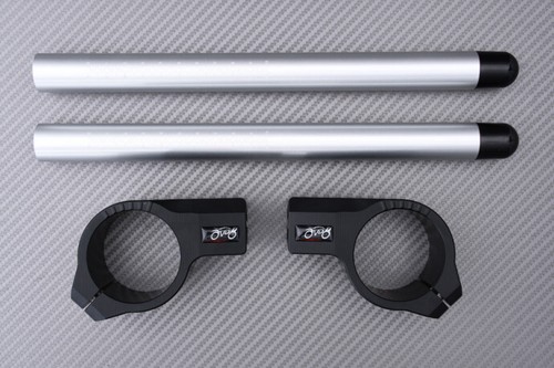 Paar Silber-Schwarz Stummellenker Standard 37 mm HONDA VF700 1986-1987 - Picture 1 of 10