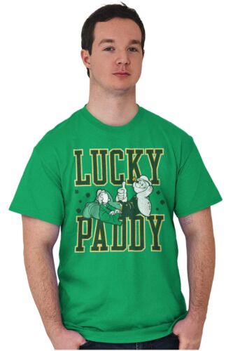 Popeye St Patricks Lucky Paddy Mens Graphic T Shirt Tees - Picture 3 of 9