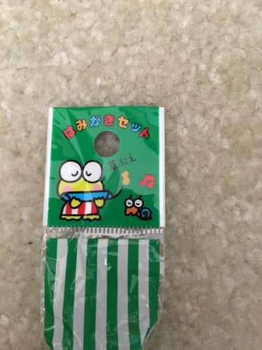 Sanrio Keroppi Frog White Toothpaste Toothbrush Set Collectible 1990 Vintage NEW - Picture 6 of 8