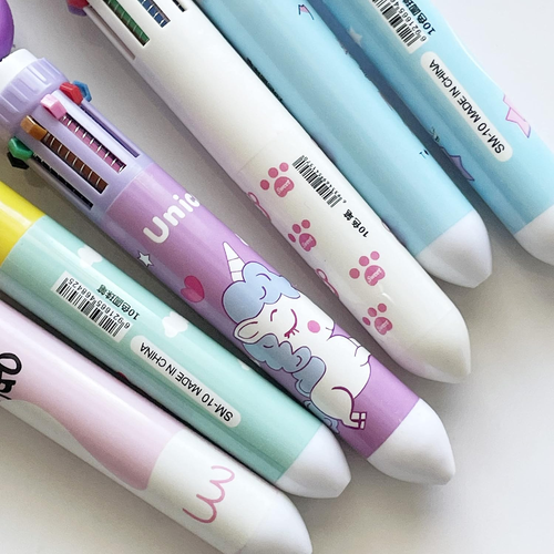 6 Pack 10-In-1 Multicolor Ballpoint Pen 10 Colors Cute Cartoon Barrel Ballpoint - 第 7/9 張圖片