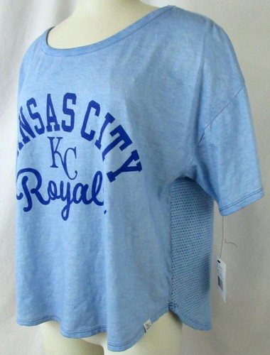 Kansas City Royals Women M TOUCH Screened "KC ROYALS" Reversible T-shirt KCR 5 - Picture 5 of 12