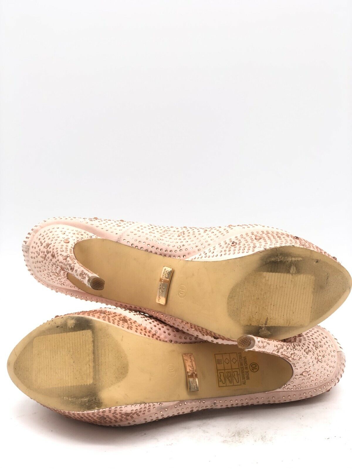 Lauren Lorraine Nude Pink Satin Victoria Size 10 Gem