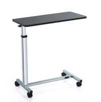 Over Bed Table With 4 Castors And Height Adjustable Top - Raises With 1 Finger Over Bed Table With 4 Castors And Height Adjustable Top - Raises With 1 Finger