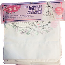 VTG 90 WonderArt Caron Homestead Pillowcase Doll Craft Kit Kitten  1118