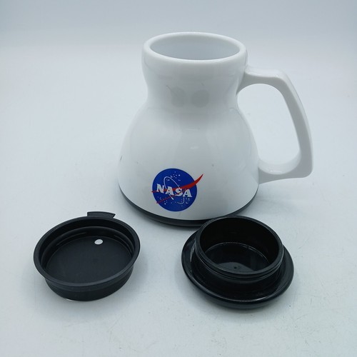 NASA Kennedy Space Center Apollo Capsule Plastic Travel Mug Vintage White - Picture 5 of 6