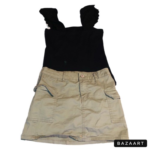 Art Class Girls Green Solid Pull on Skirt Size 10/12 & Gap Lace Tank Top Blank S