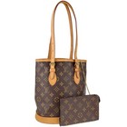 Louis Vuitton Monogram Bucket PM Leather Brown Tote bag 2660