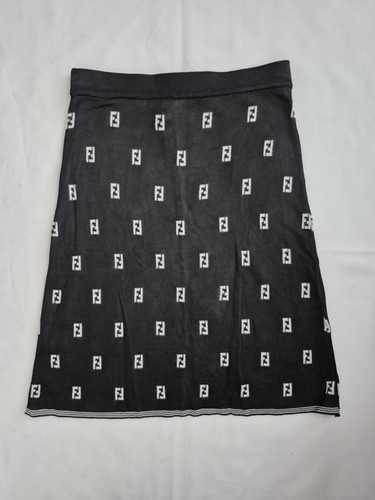 FENDI - Black Knit Skirt - White Zucchino - Size 4 - Made in Italy - Picture 6 of 14