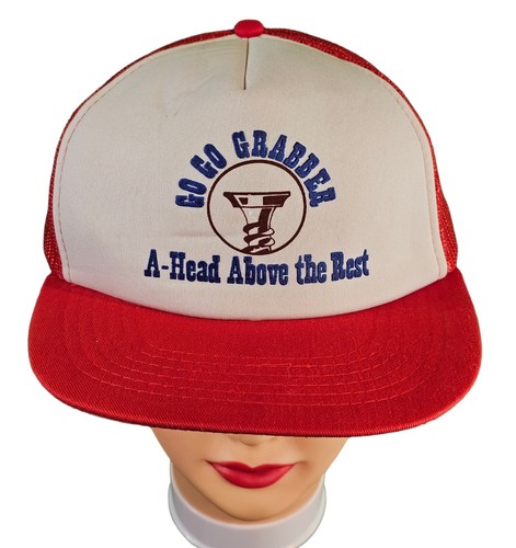 De colección Años 80 GO GO GRABBER A-Head Above the Rest Gorra de Camionero Snapback Gorra Roja - Imagen 1 de 6