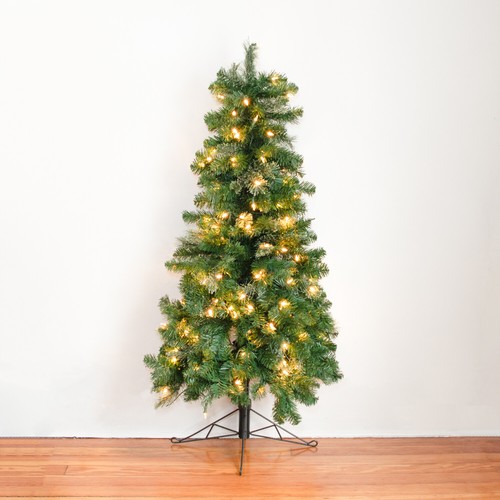 Home Heritage 5' Flat Half Christmas Tree for Wall w/ White LED Lights (Used) - Bild 2 von 10