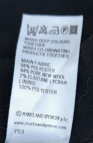 M&S Black Ribbed Jacket & Plain Skirt Size 12 Skirt Length 24" - Picture 13 of 13