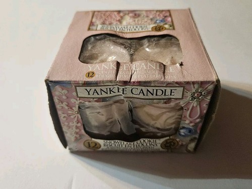 Yankee Candle Snowflake Cookie Box 12 Pink Tea Light Candles Christmas Holiday