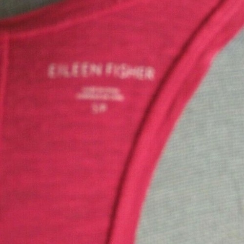 Vestido EILEEN FISHER Magenta/Rosa Caliente Sin Mangas Algodón Cáñamo - Cuello Redondo Pequeño - Imagen 5 de 5