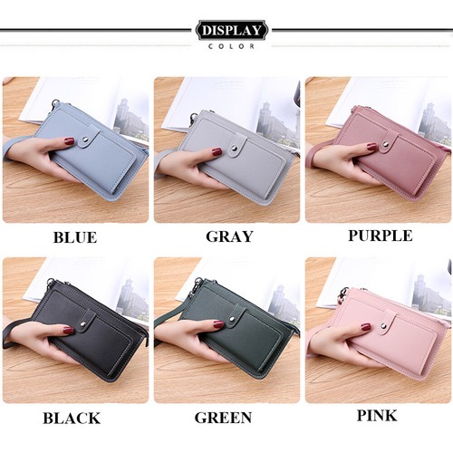 Women Clutch Wallet Synthetic Leather Long Purse Card Holder Bag Case ...