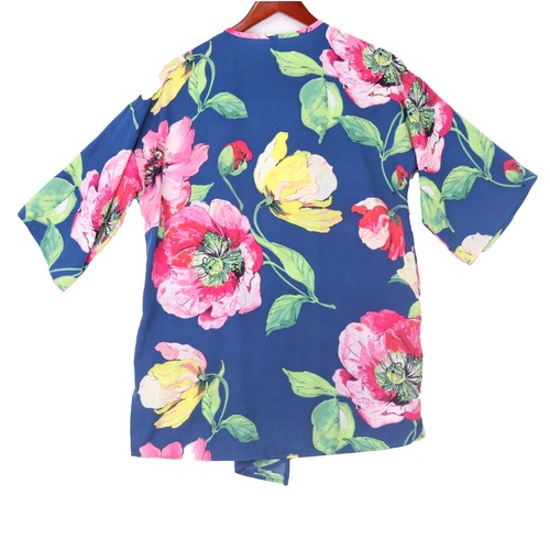 Mai Soli Women's Blue Open Front Kimono Top - Size Medium - Picture 2 of 5