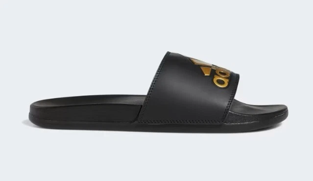 Adidas Adilette Comfort Slides nero oro (taglia: M12 W13)