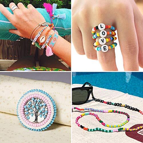 7200Pcs Bracelets Jewelry Making Kit 4mm Glass Seed Beads For DIY Craft Bracelet - Picture 7 of 7